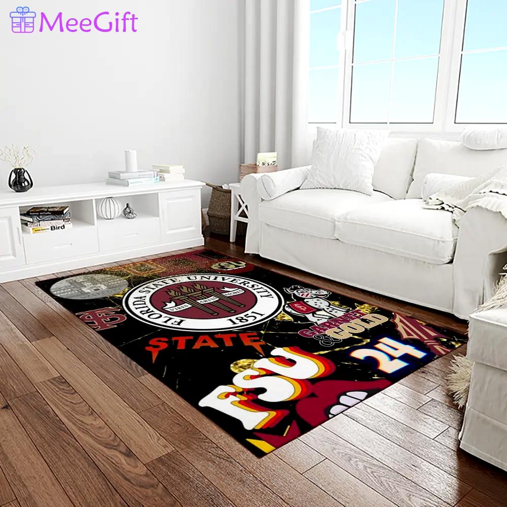 Ncaa florida state seminoles sport basketball and foolball team logo rectangle area rug fss12 Rectangle Rug