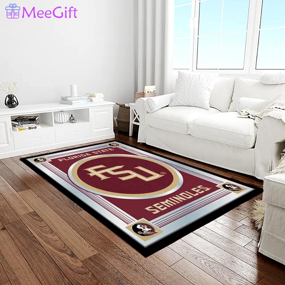 Ncaa florida state seminoles sport basketball and foolball team logo rectangle area rug fss69 Rectangle Rug