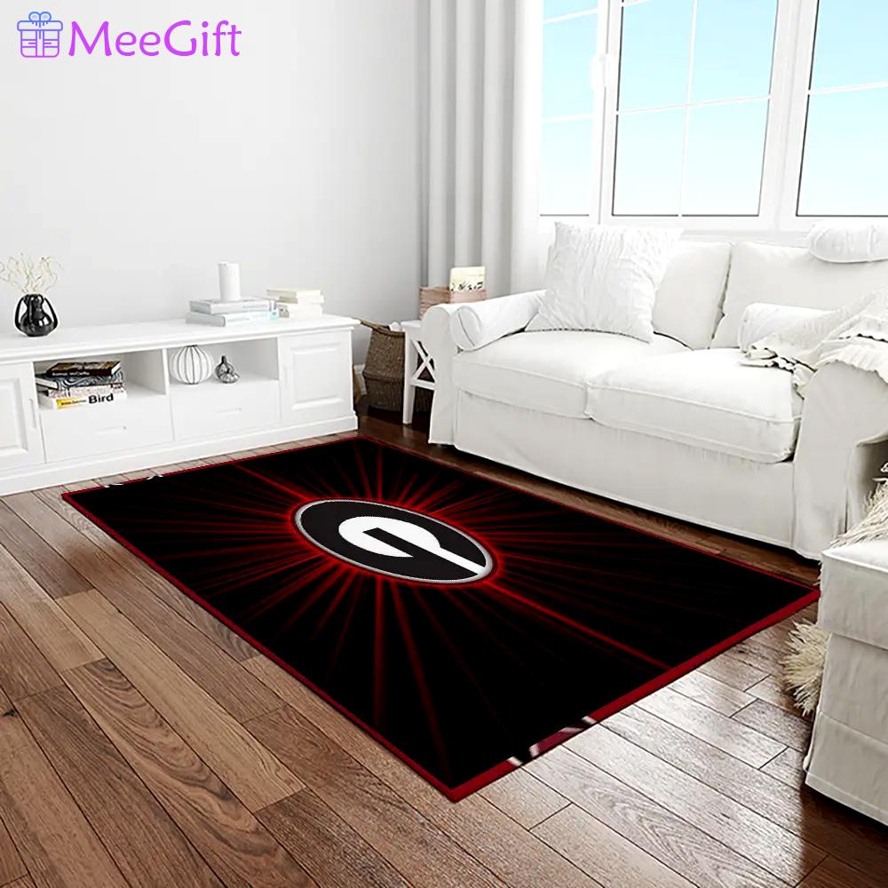 Ncaa georgia bulldogs college sport basketball and foolball team logo rectangle area rug gbs09 Rectangle Rug