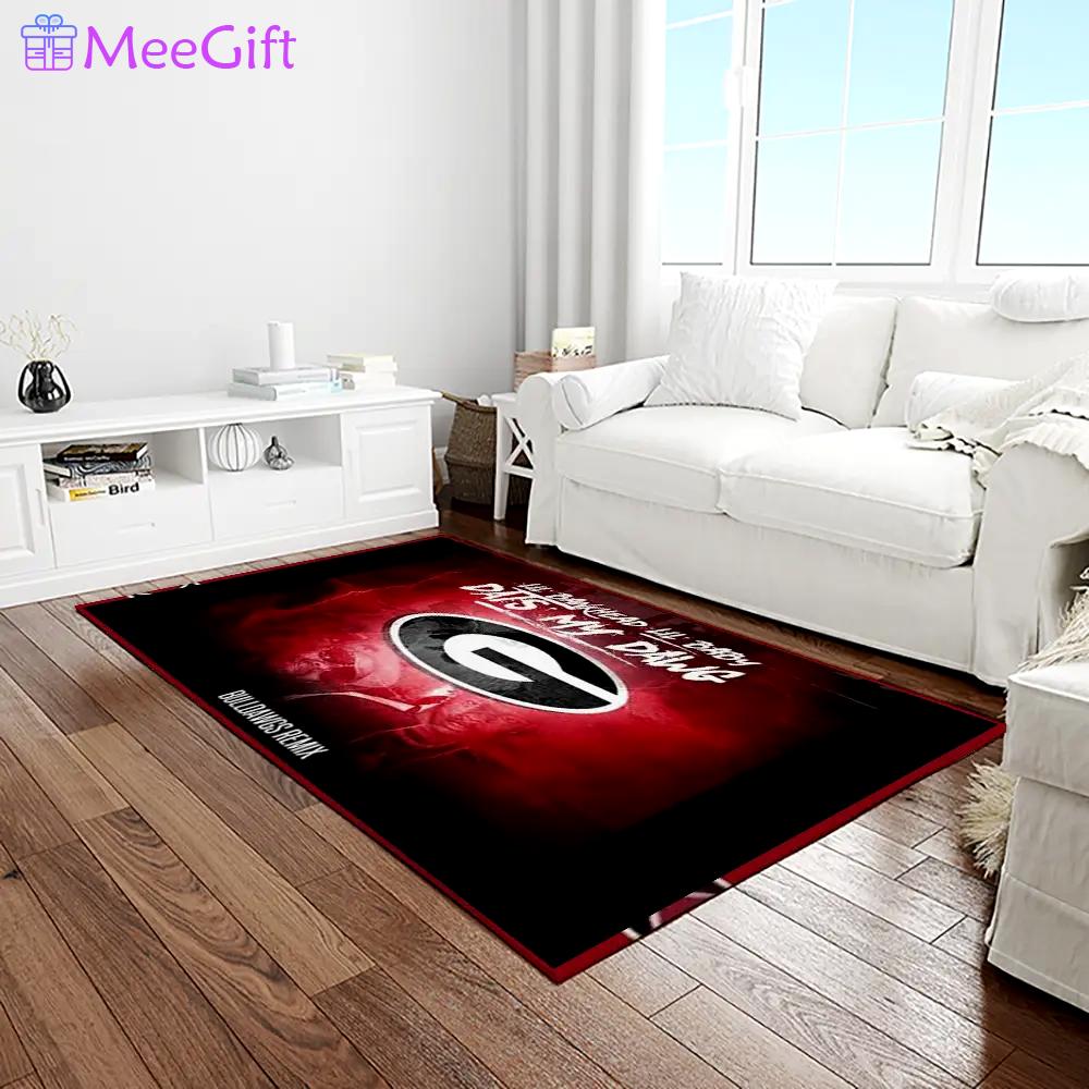 Ncaa georgia bulldogs college sport basketball and foolball team logo rectangle area rug gbs73 Rectangle Rug