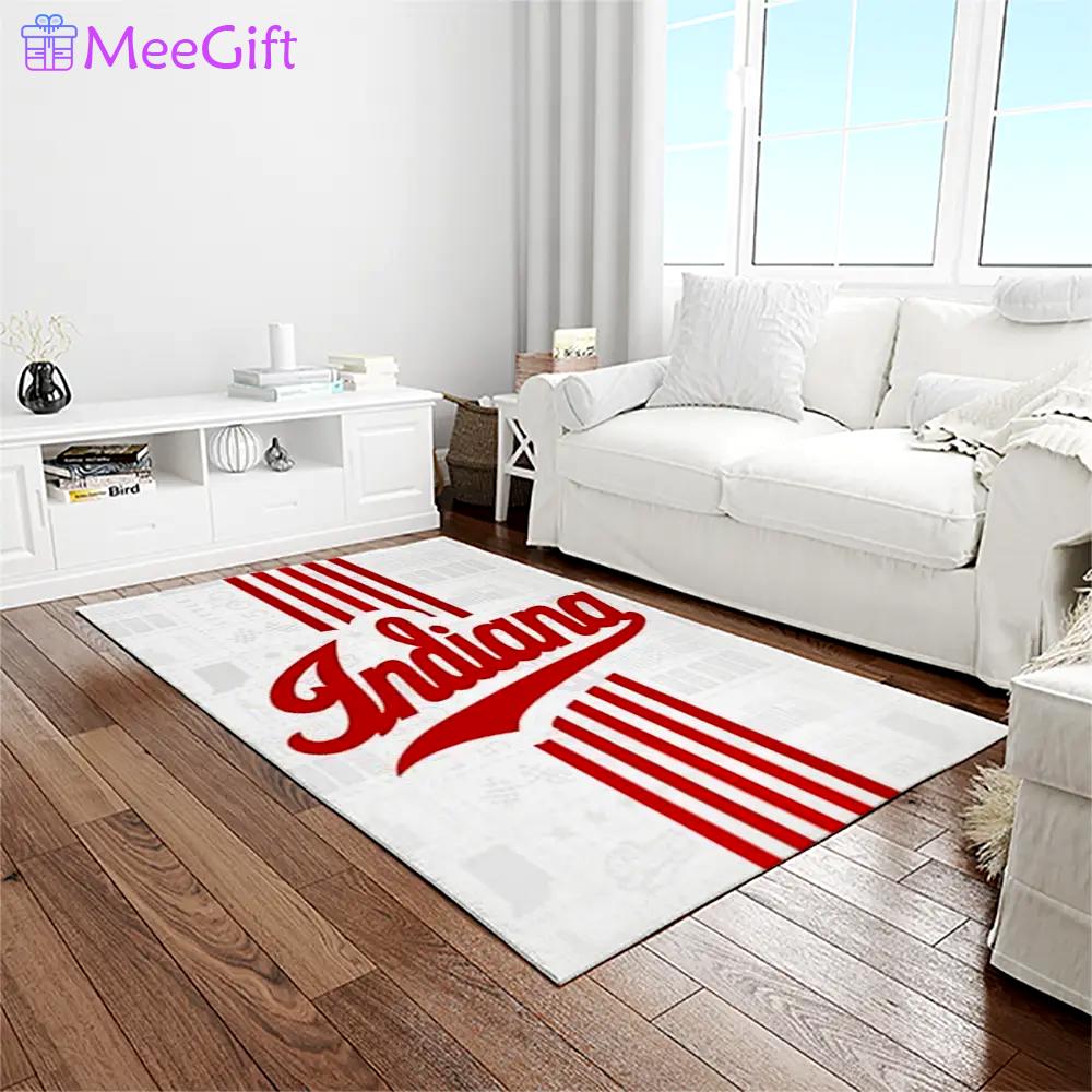 Ncaa indiana hoosiers college sport basketball and foolball team logo rectangle area rug ihs06 Rectangle Rug