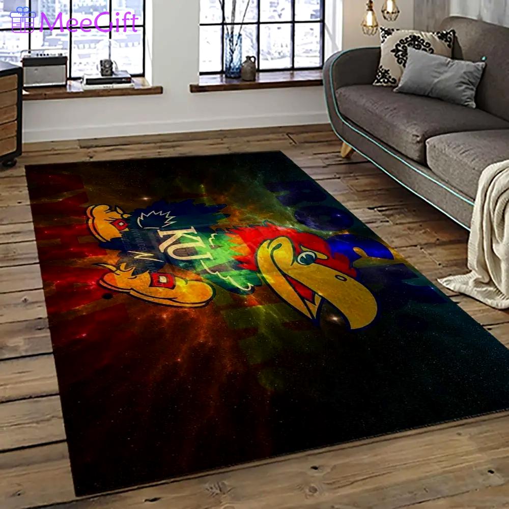 Ncaa kansas jayhawks football team logo sport carpet area rug home decor best gift for friends ksjk30 Rectangle Rug