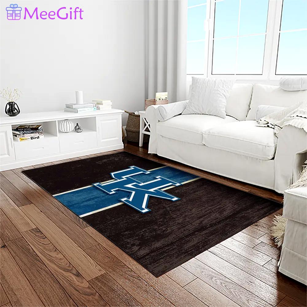 Ncaa kentucky wildcats college sport basketball and foolball team logo rectangle area rug ktw07 Rectangle Rug