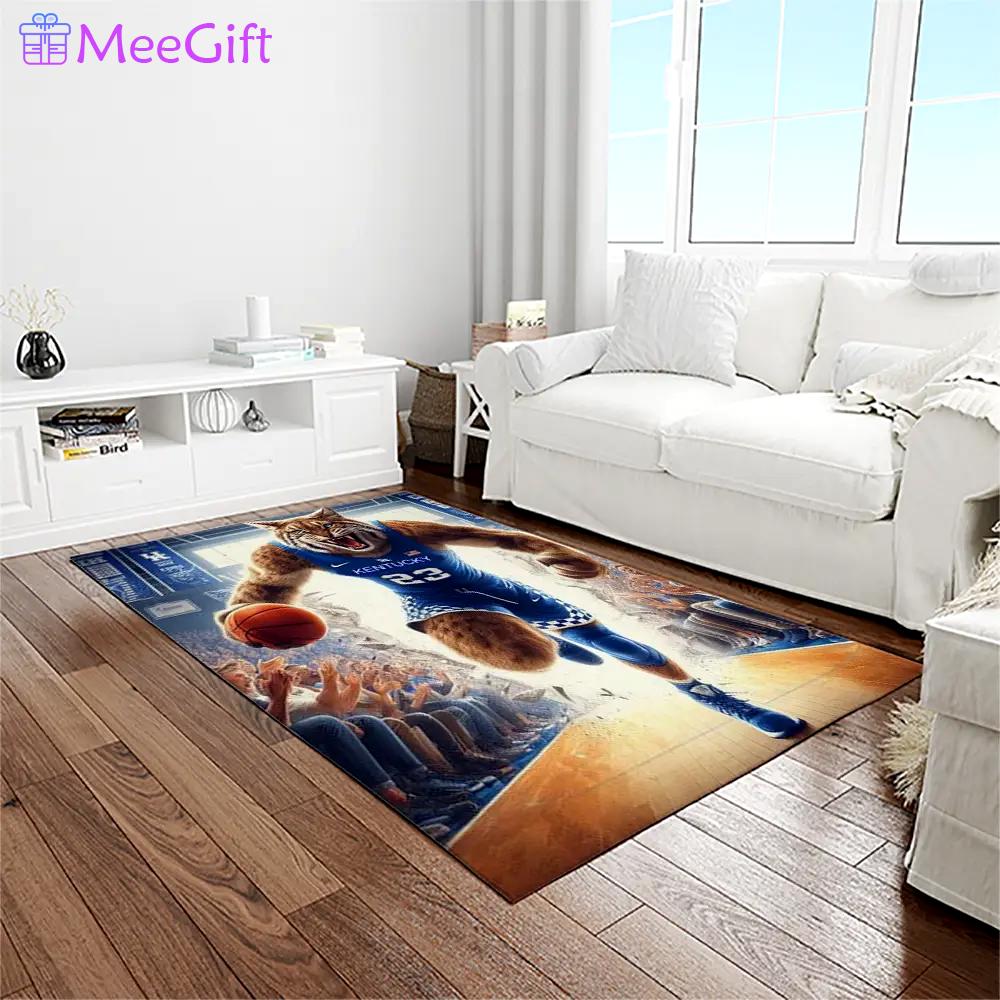 Ncaa kentucky wildcats college sport basketball and foolball team logo rectangle area rug ktw42 Rectangle Rug