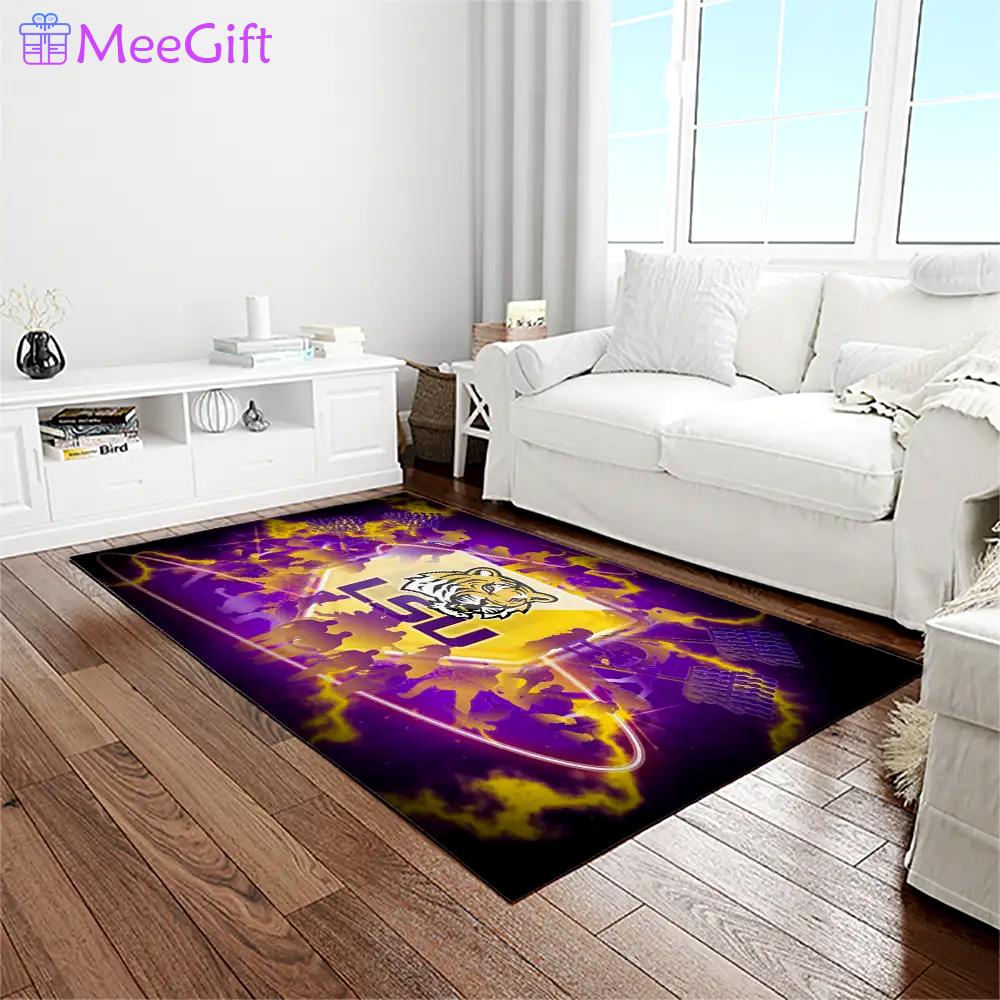 Ncaa louisiana state university college sport basketball and foolball team logo rectangle area rug lsu04 Rectangle Rug