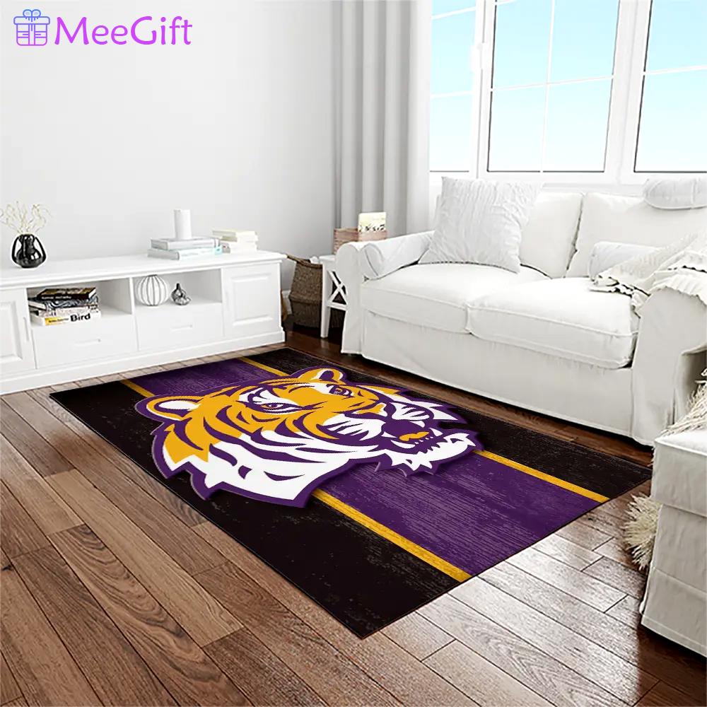 Ncaa louisiana state university college sport basketball and foolball team logo rectangle area rug lsu17 Rectangle Rug