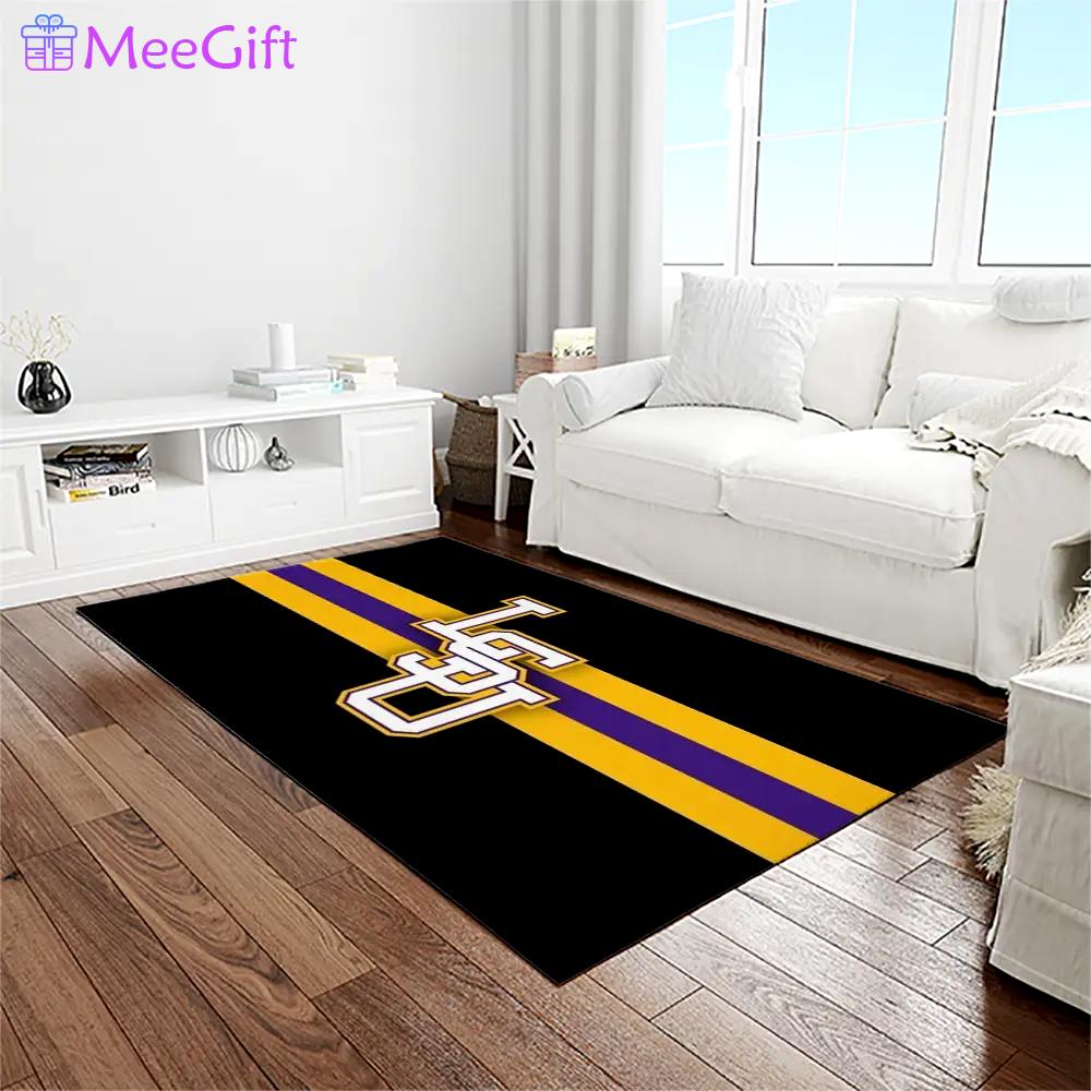 Ncaa louisiana state university college sport basketball and foolball team logo rectangle area rug lsu45 Rectangle Rug