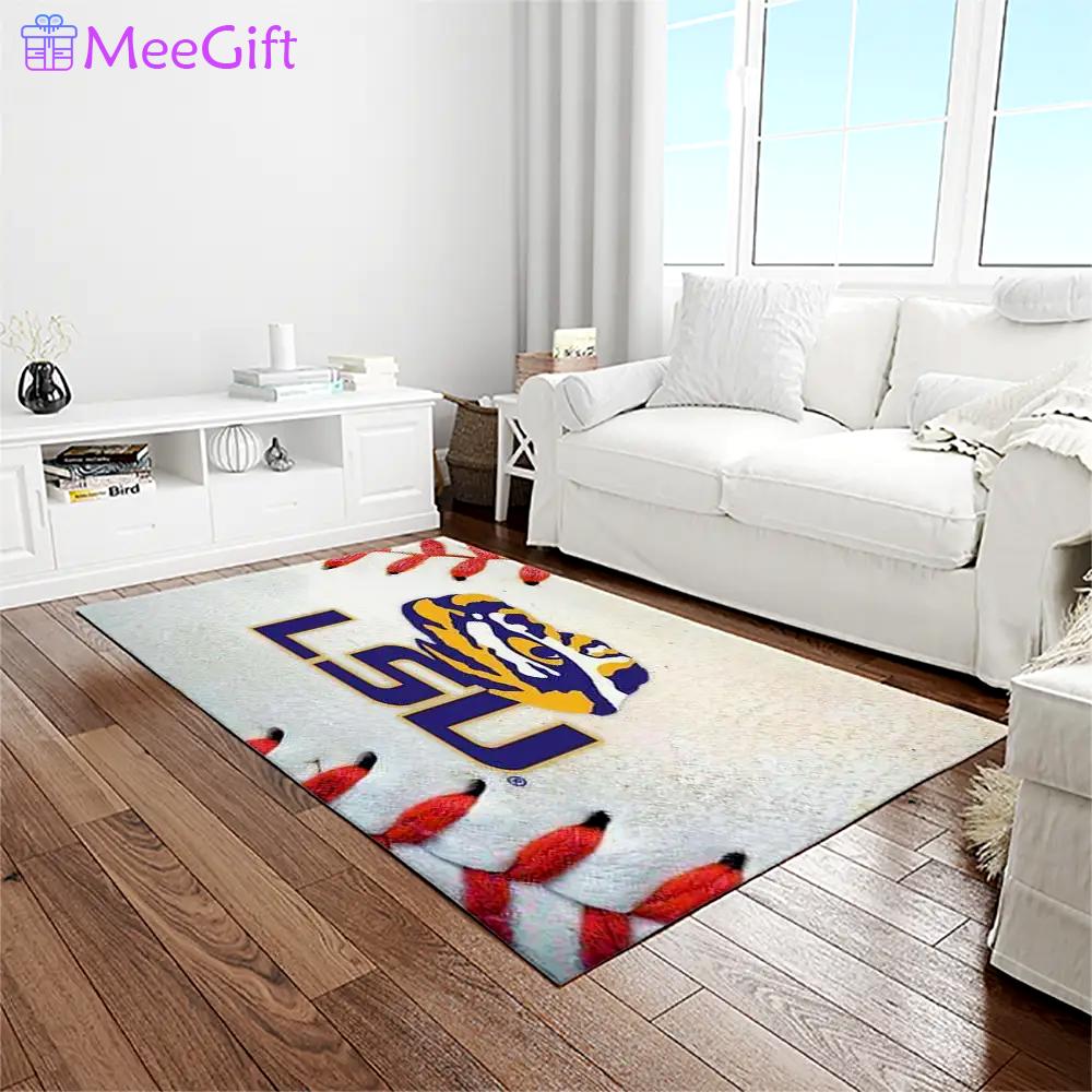Ncaa louisiana state university college sport basketball and foolball team logo rectangle area rug lsu58 Rectangle Rug