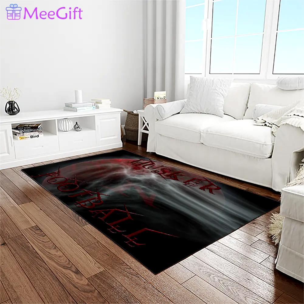 Ncaa nebraska cornhuskers college sport basketball and foolball team logo rectangle area rug ncs23 Rectangle Rug