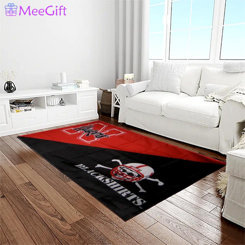 Ncaa nebraska cornhuskers college sport basketball and foolball team logo rectangle area rug ncs24 Rectangle Rug