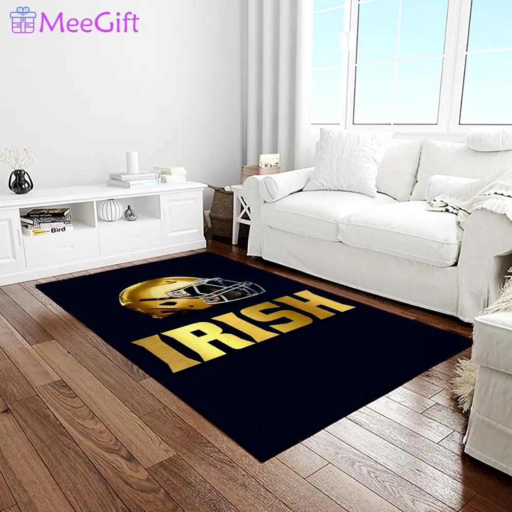 Ncaa notre dame fighting sport basketball and foolball team logo rectangle area rug ndf09 Rectangle Rug