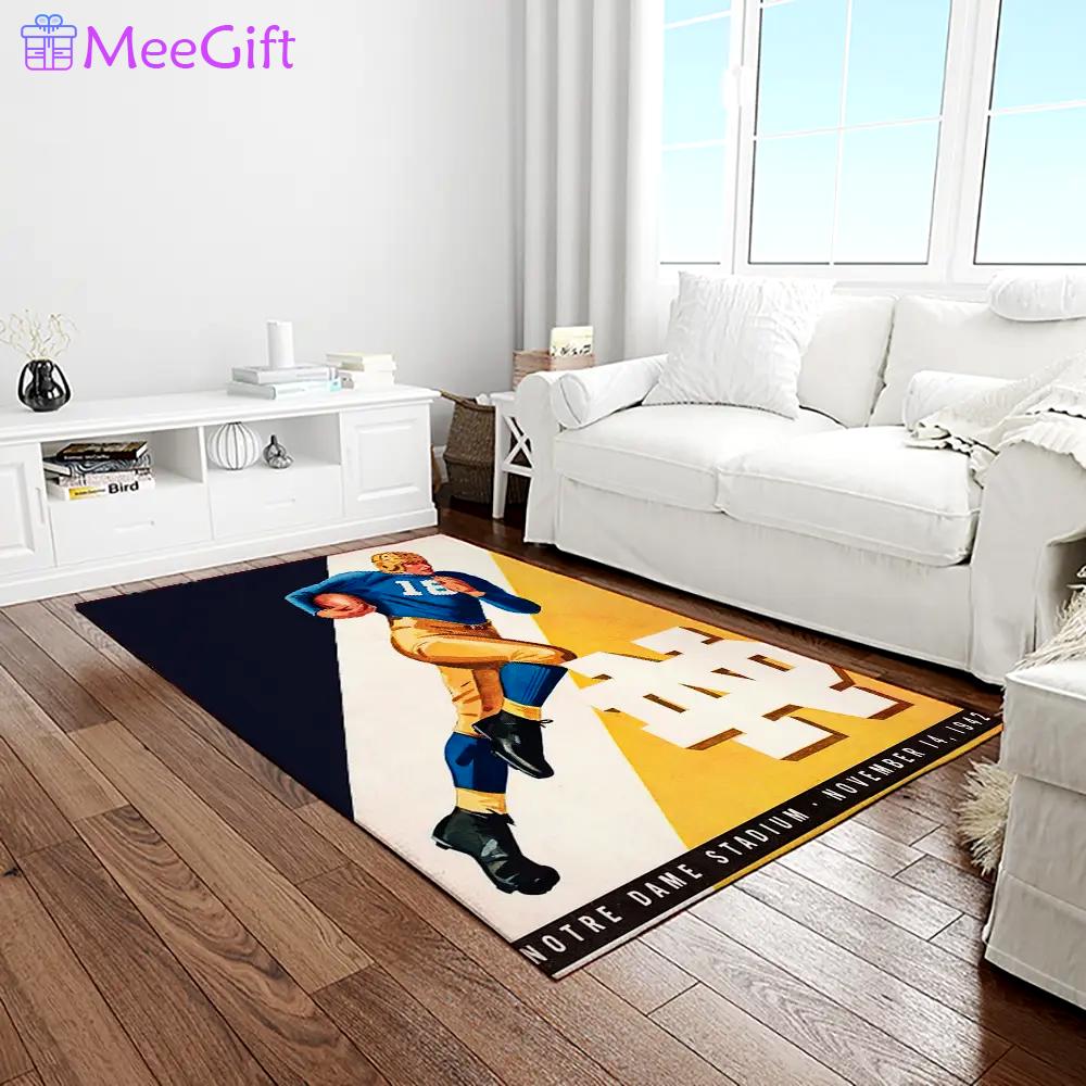 Ncaa notre dame fighting sport basketball and foolball team logo rectangle area rug ndf46 Rectangle Rug
