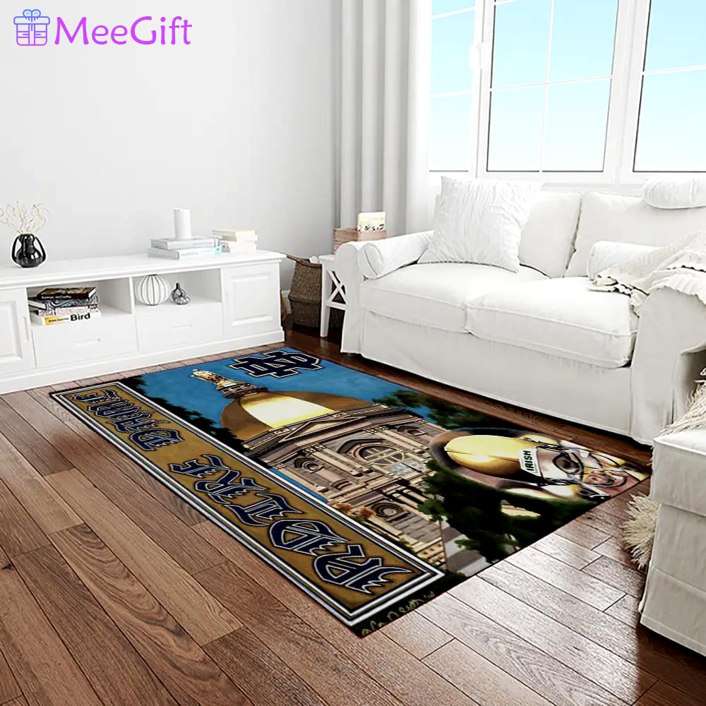 Ncaa notre dame fighting sport basketball and foolball team logo rectangle area rug ndf66 Rectangle Rug