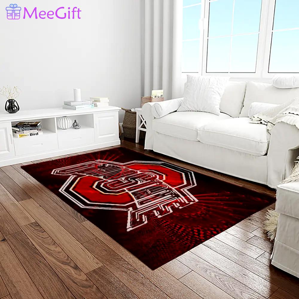 Ncaa ohio state buckeyes college sport basketball and foolball team logo rectangle area rug osb21 Rectangle Rug