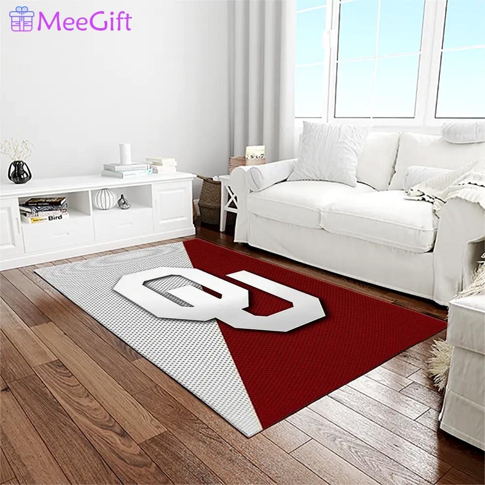 Ncaa oklahoma sooners sport basketball and foolball team logo rectangle area rug os33 Rectangle Rug