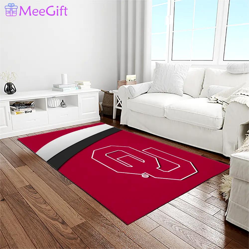 Ncaa oklahoma sooners sport basketball and foolball team logo rectangle area rug os34 Rectangle Rug