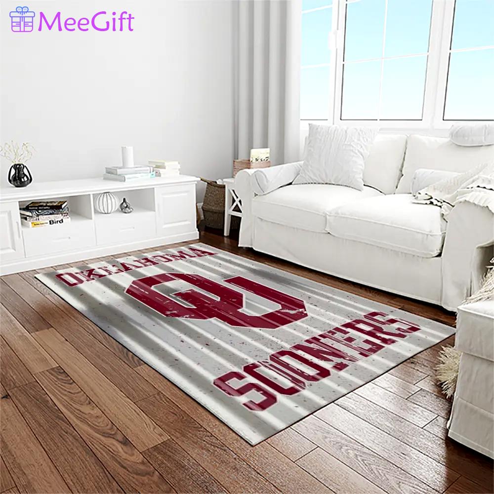 Ncaa oklahoma sooners sport basketball and foolball team logo rectangle area rug os44 Rectangle Rug