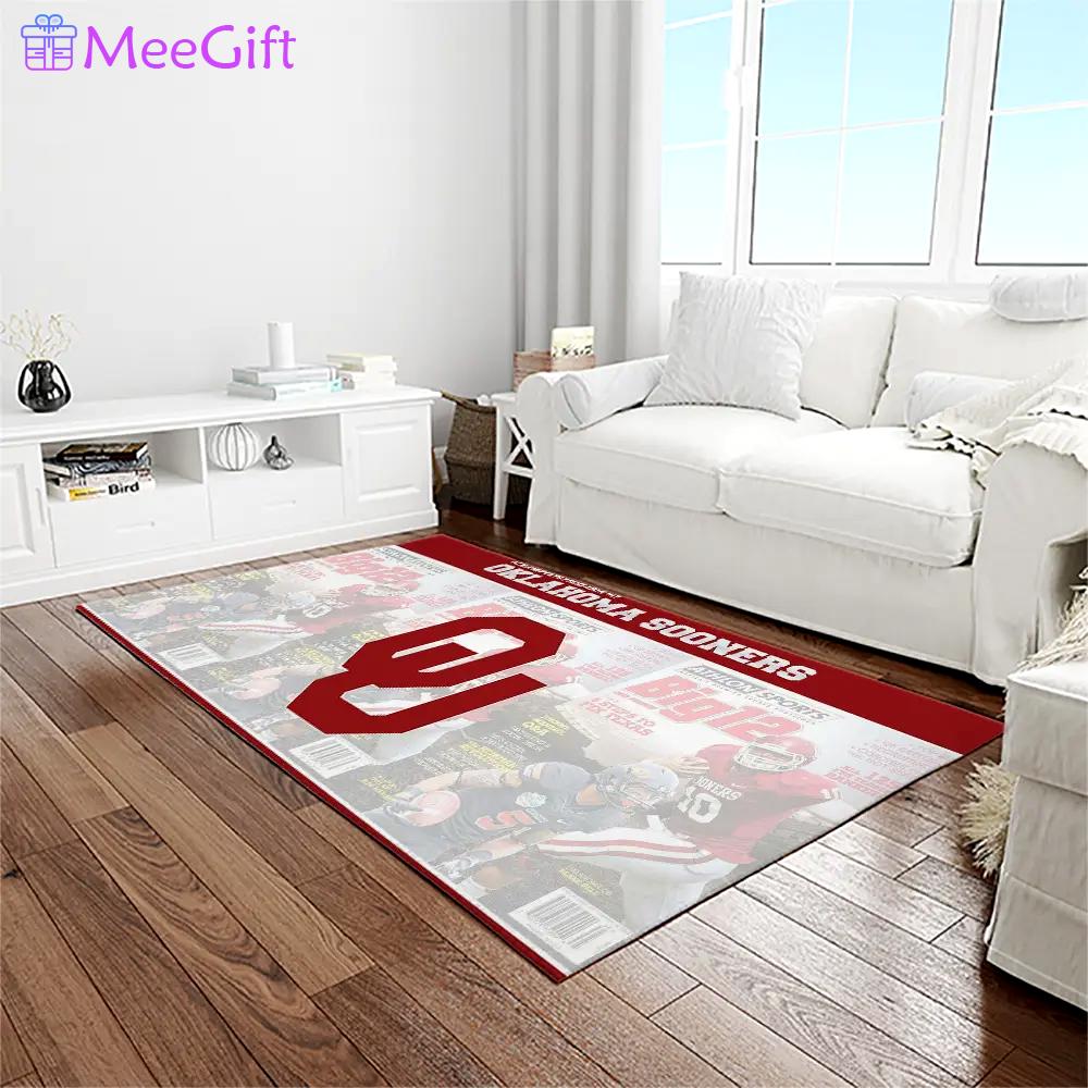 Ncaa oklahoma sooners sport basketball and foolball team logo rectangle area rug os57 Rectangle Rug