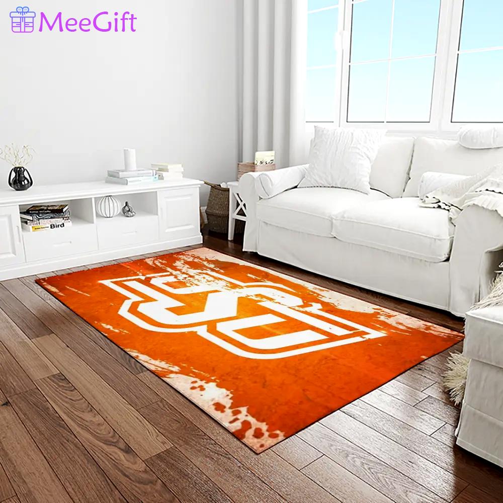 Ncaa oklahoma state cowboys sport basketball and foolball team logo rectangle area rug osc39 Rectangle Rug