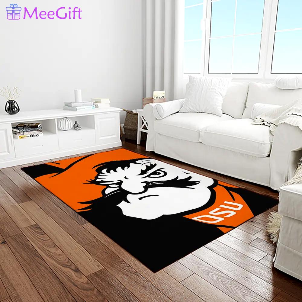 Ncaa oklahoma state cowboys sport basketball and foolball team logo rectangle area rug osc44 Rectangle Rug