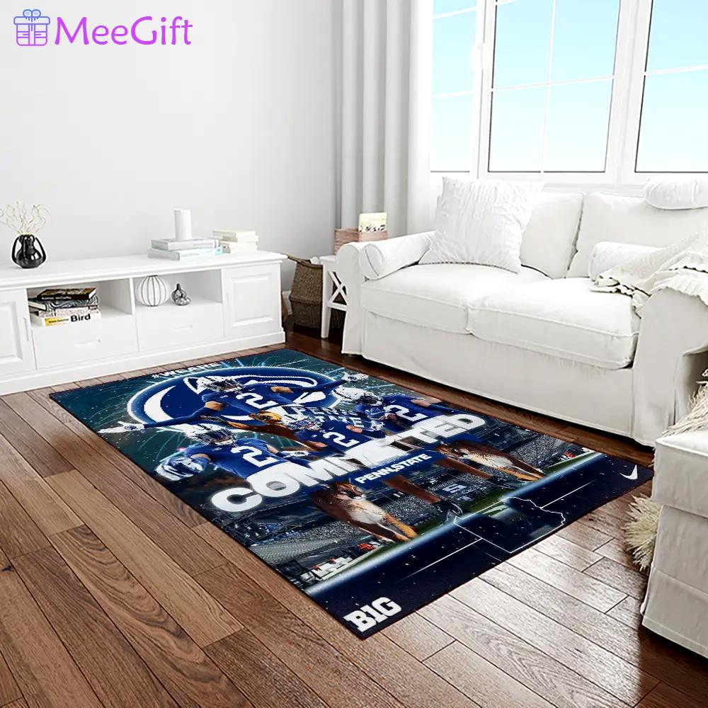 Ncaa penn state nittany lions college sport basketball and foolball team logo rectangle area rug psnl41 Rectangle Rug
