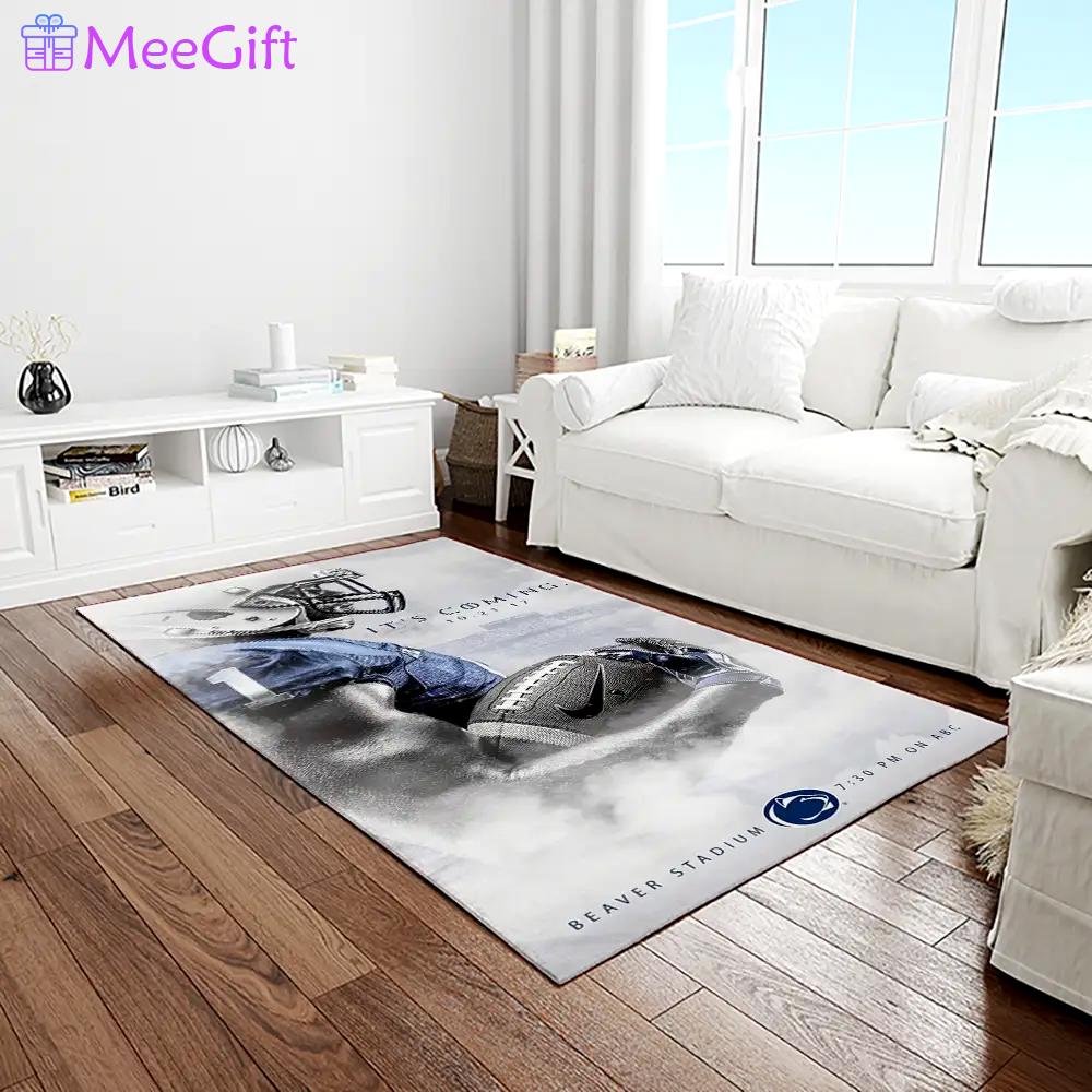 Ncaa penn state nittany lions college sport basketball and foolball team logo rectangle area rug psnl42 Rectangle Rug
