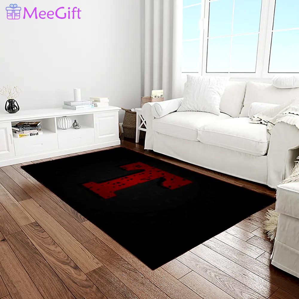 Ncaa texas tech red raiders sport basketball and foolball team logo rectangle area rug ttrr73 Rectangle Rug