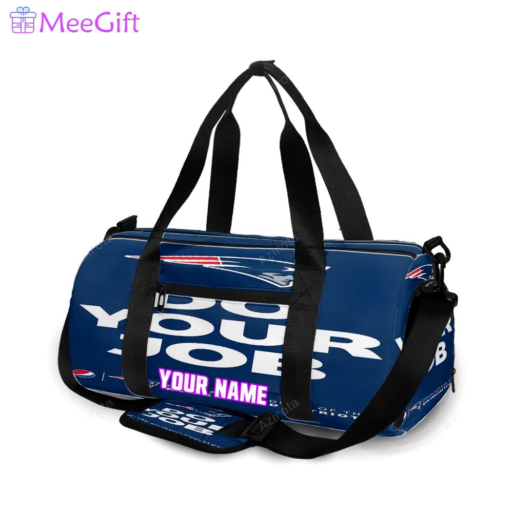 New england patriots do your job blue personalized name travel bag gym bag 1916 Travel Bag