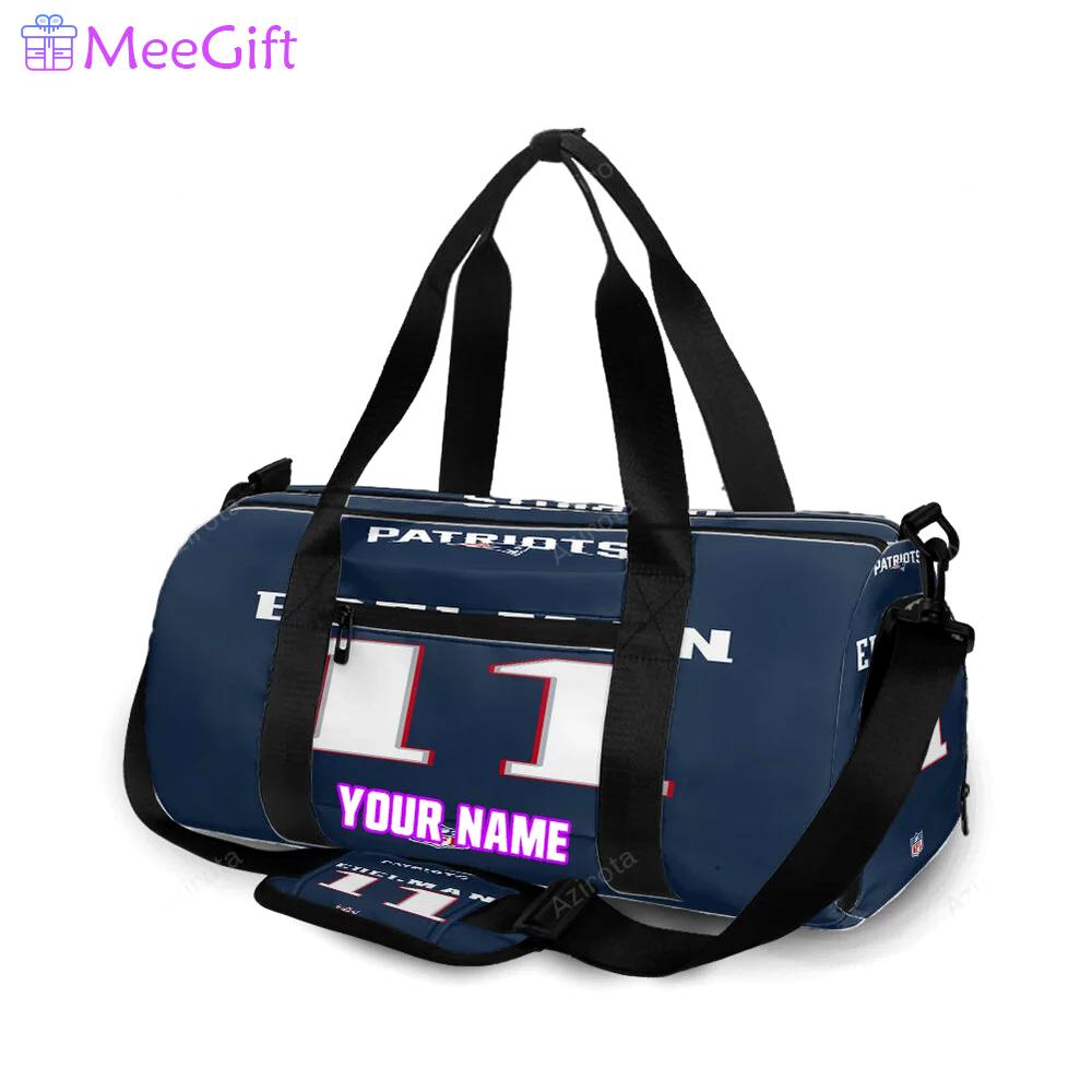 New england patriots edelman 11 uniform personalized name travel bag gym bag 1631 Travel Bag