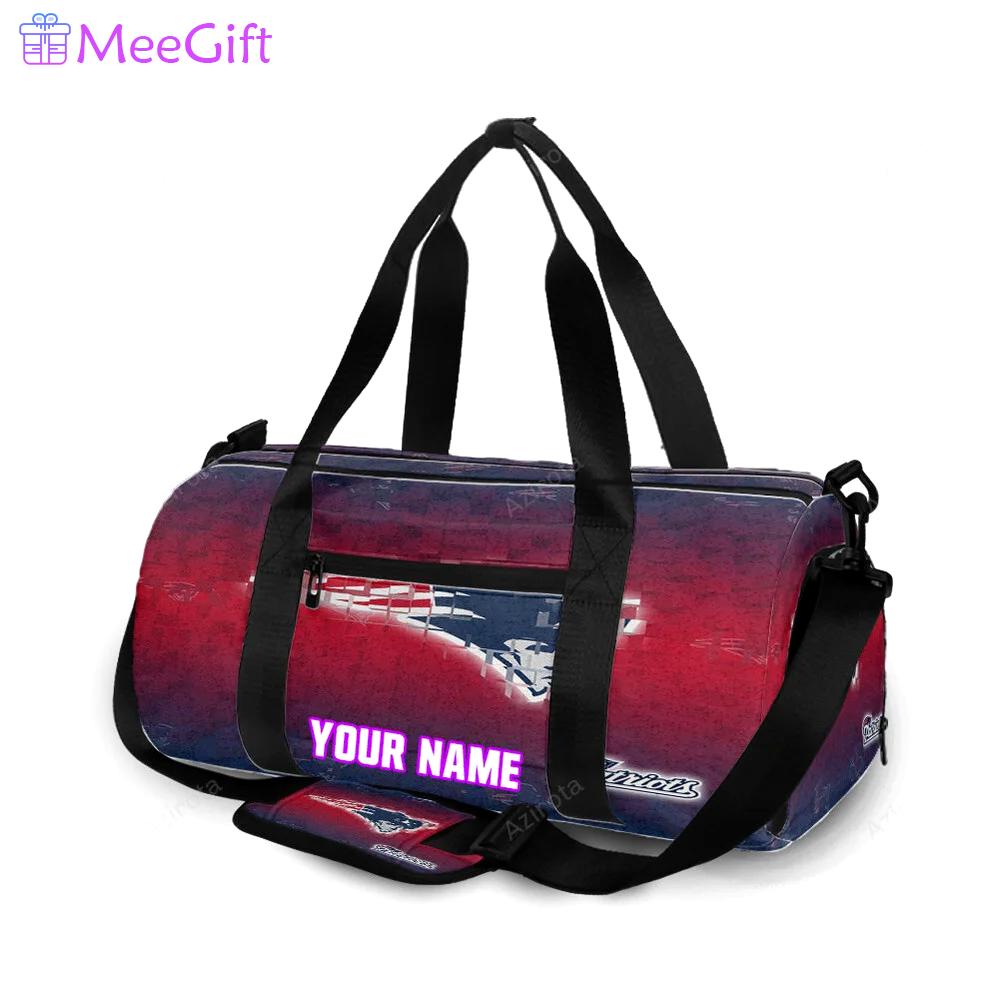 New england patriots jigsaw pat personalized name travel bag gym bag 1903 Travel Bag