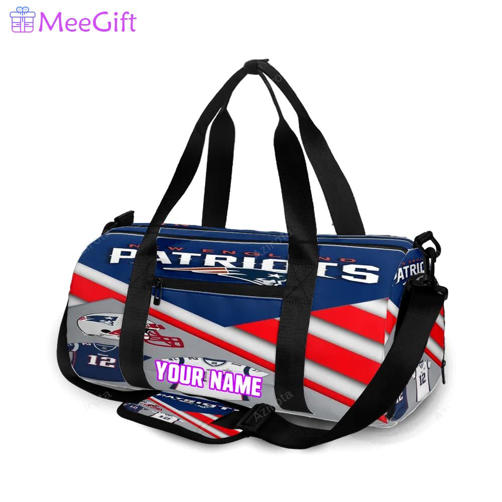 New england patriots uniform shirt personalized name travel bag gym bag 1558 Travel Bag