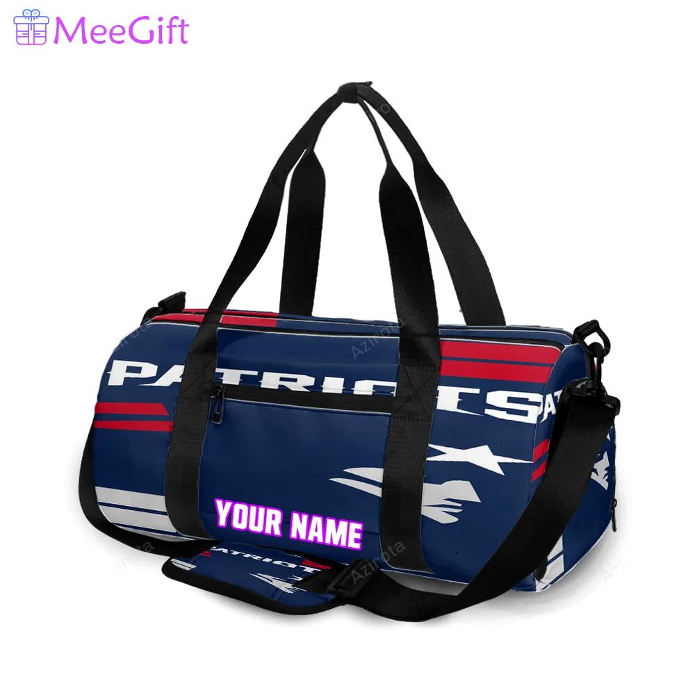 New england patriots white face personalized name travel bag gym bag 1566 Travel Bag