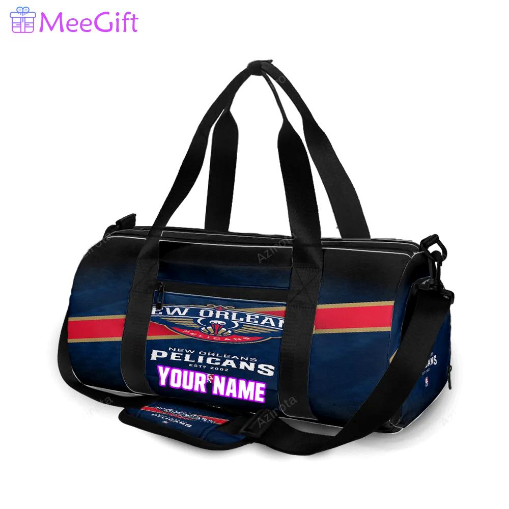 New orleans pelicans emblem v4 personalized name travel bag gym bag 489 Travel Bag
