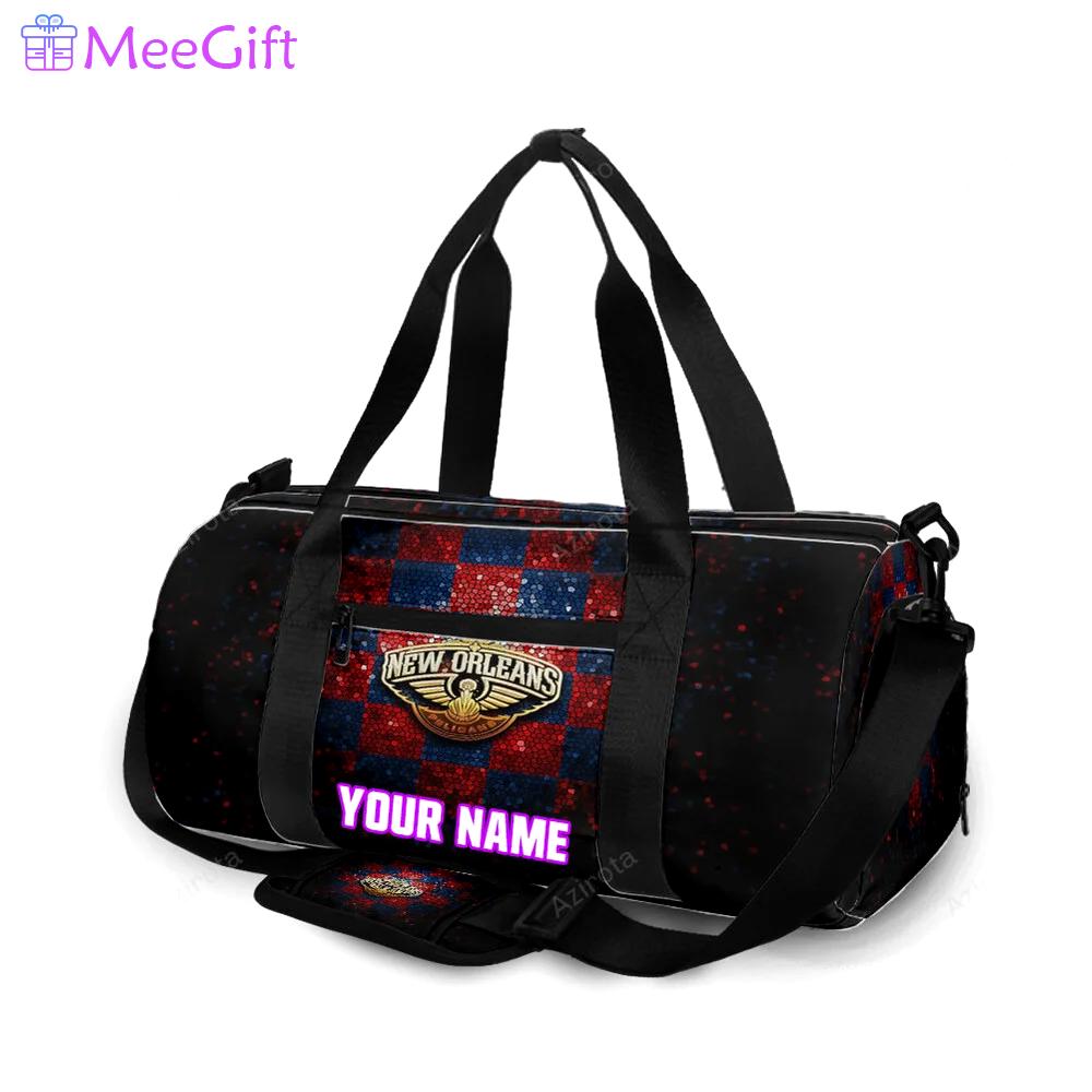 New orleans pelicans emblem v8 personalized name travel bag gym bag 1311 Travel Bag