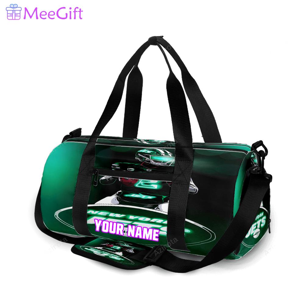New york jets 02 zach wilson v50 personalized name travel bag gym bag 497 Travel Bag