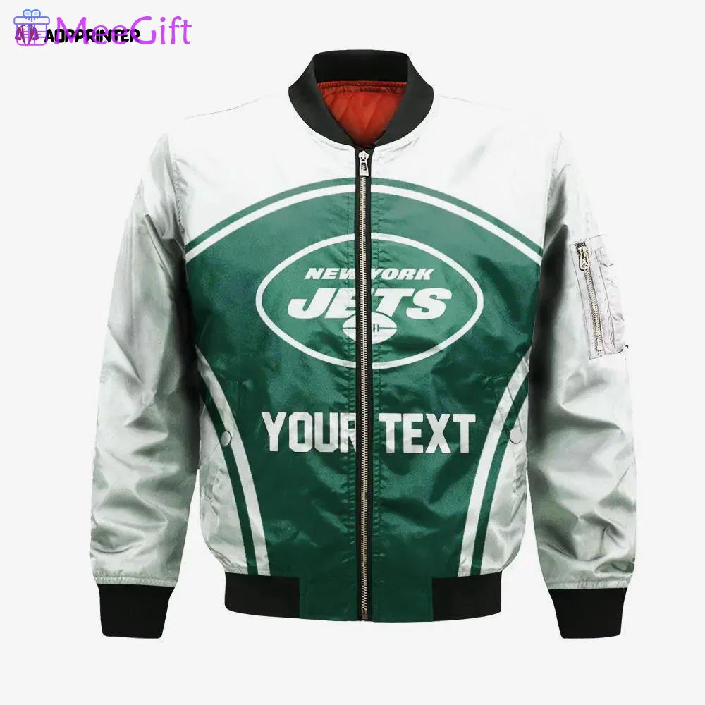 New york jets bomber jacket 3d printed custom text and number curve style sport Bomber Jacket