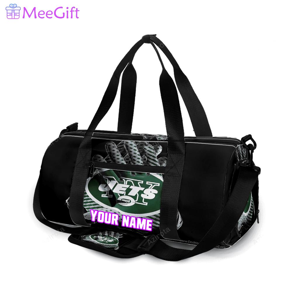 New york jets emblem v15 personalized name travel bag gym bag 549 Travel Bag