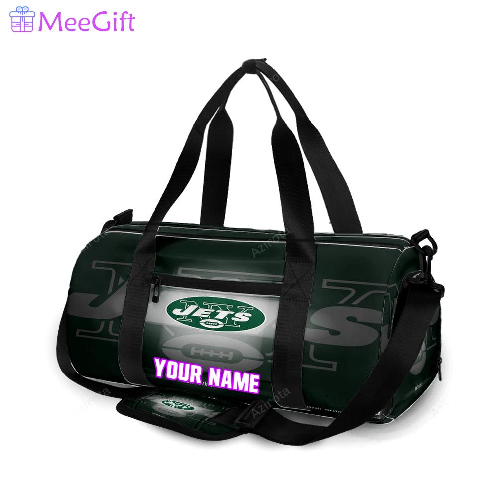 New york jets emblem v4 personalized name travel bag gym bag 1638 Travel Bag
