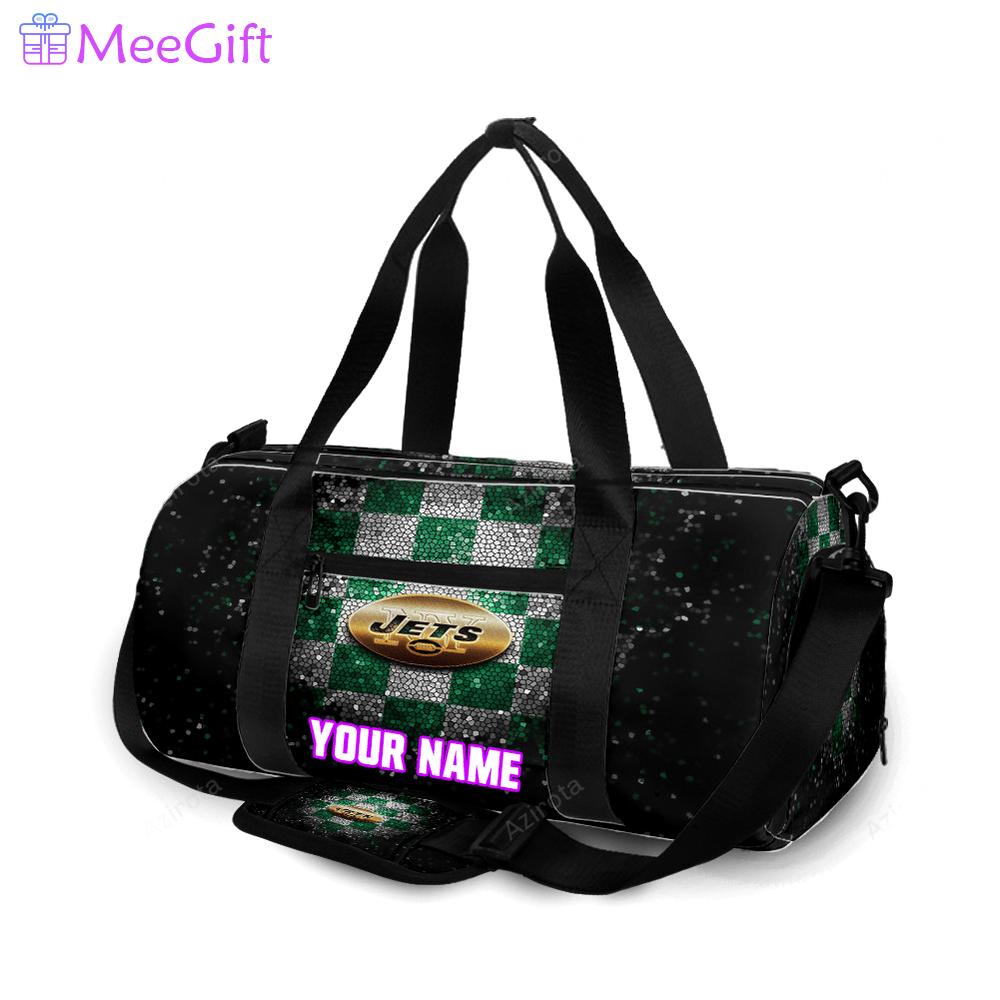 New york jets emblem v7 personalized name travel bag gym bag 1738 Travel Bag