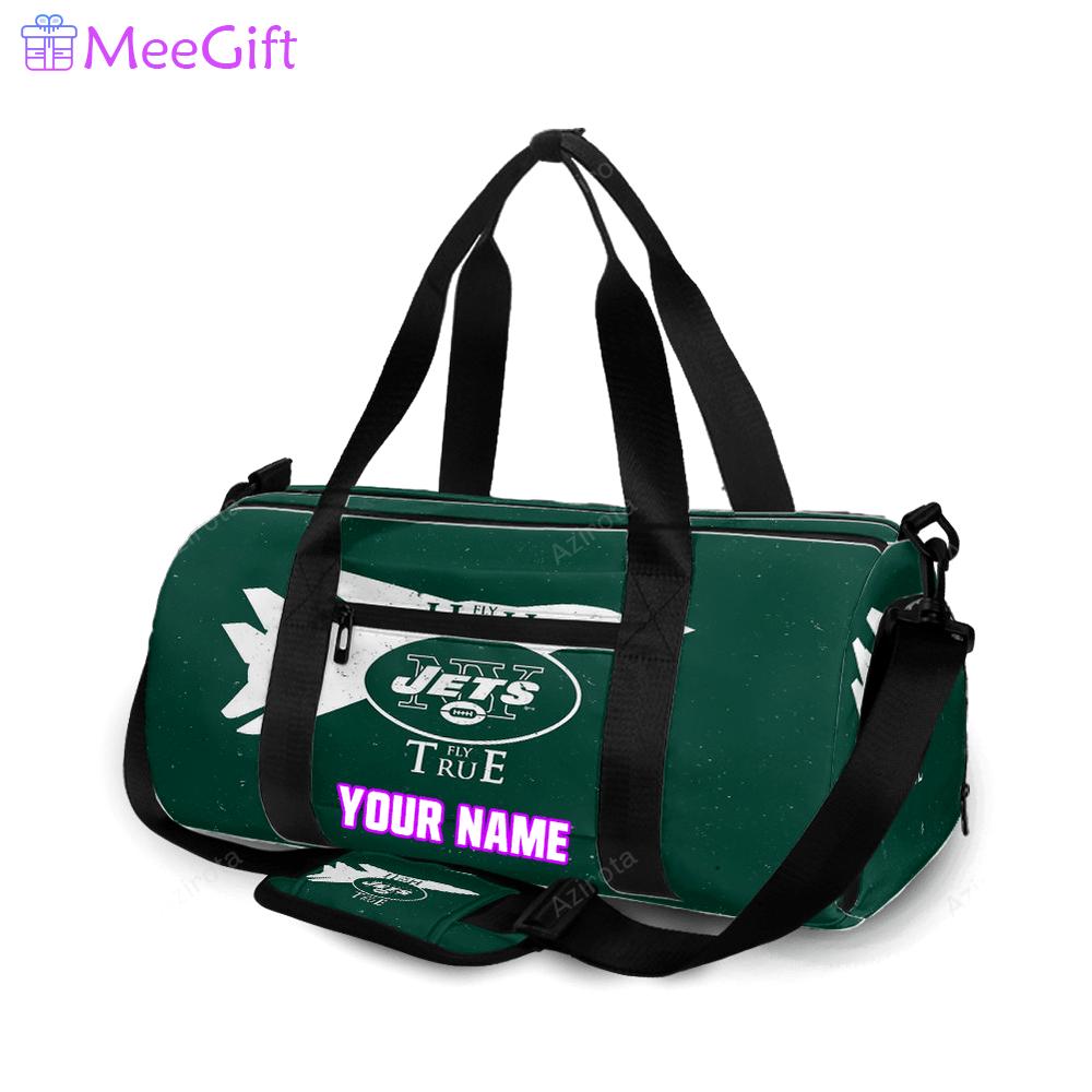 New york jets fly hight fly true v17 personalized name travel bag gym bag 1639 Travel Bag