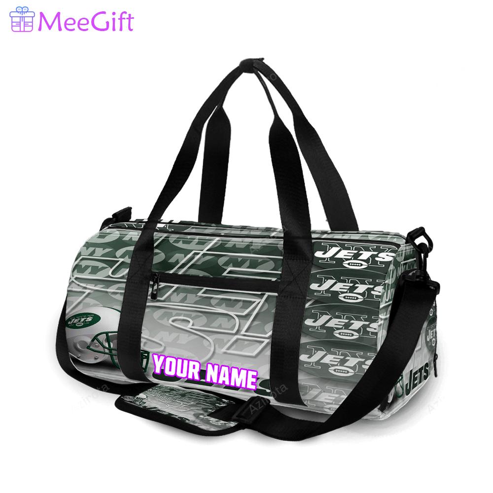New york jets helmet emblem v29 personalized name travel bag gym bag 964 Travel Bag
