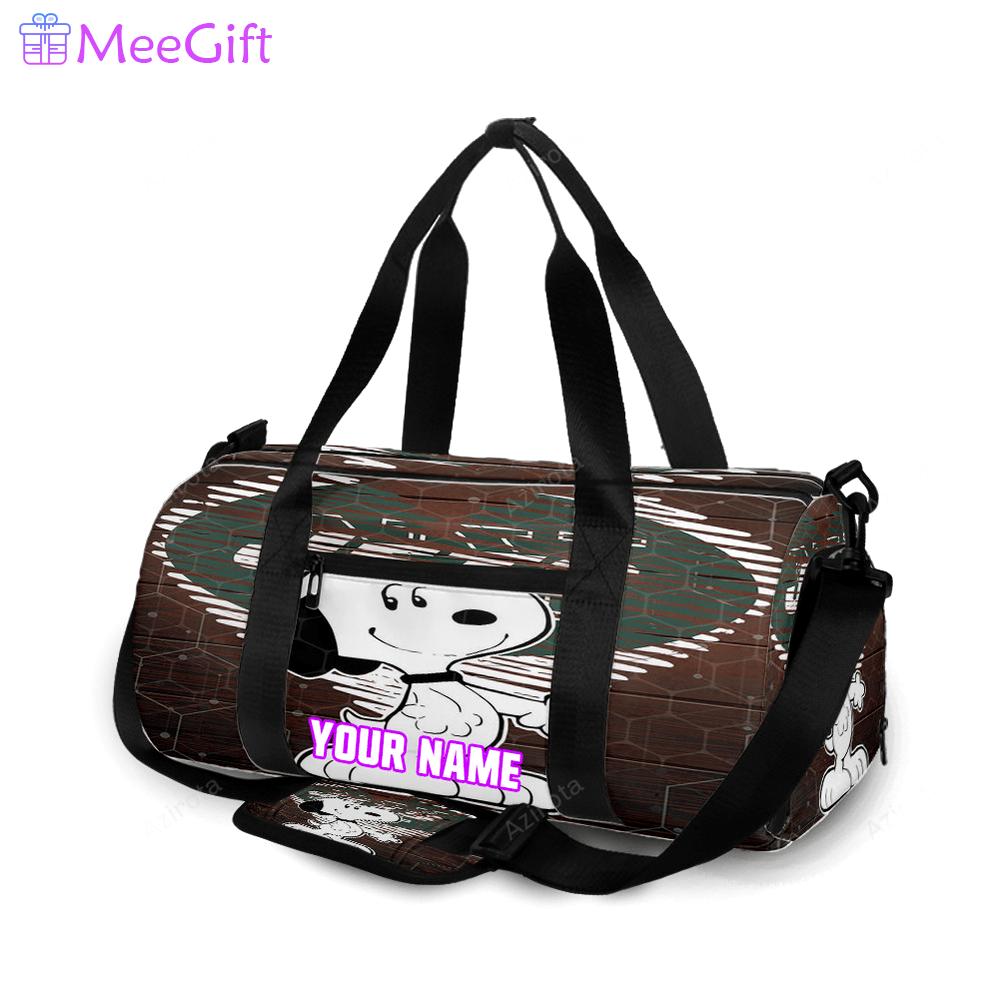 New york jets snoopy v45 personalized name travel bag gym bag 1539 Travel Bag