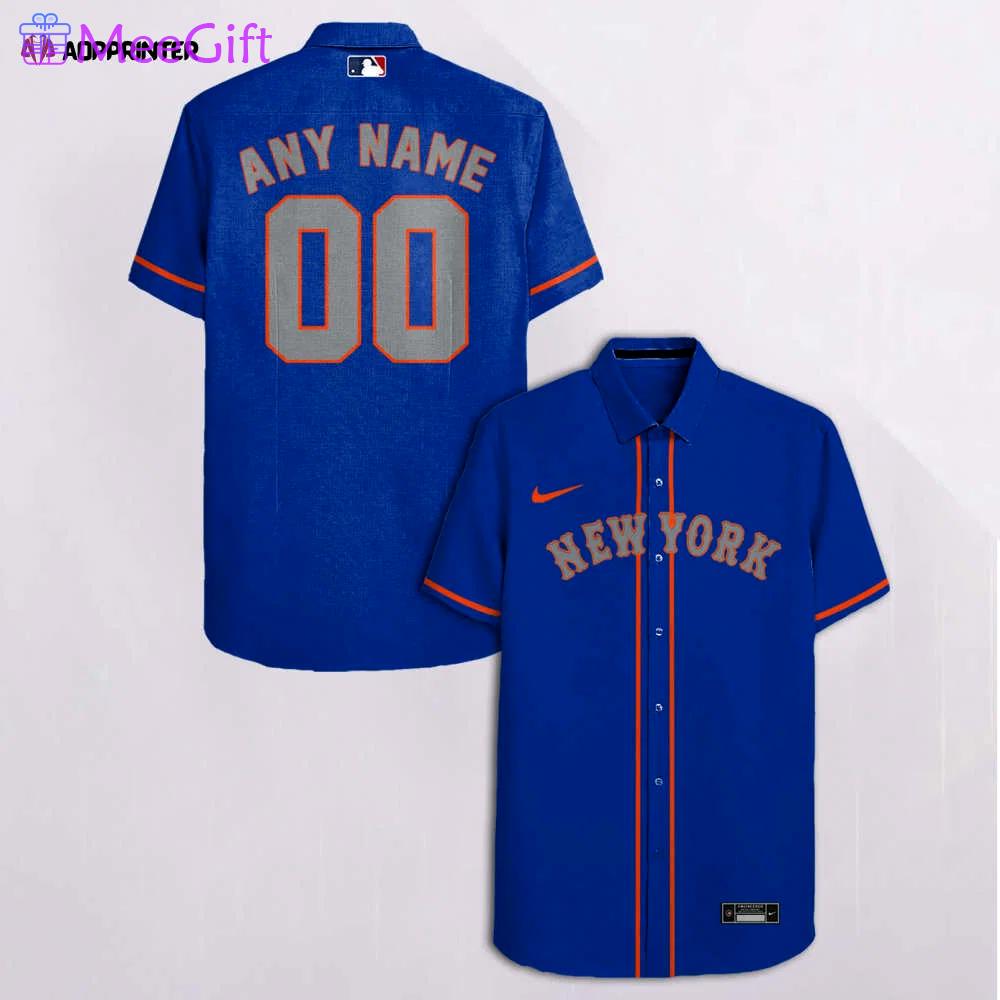 New york mets custom name number blue hawaiian shirt Hawaii Shirt