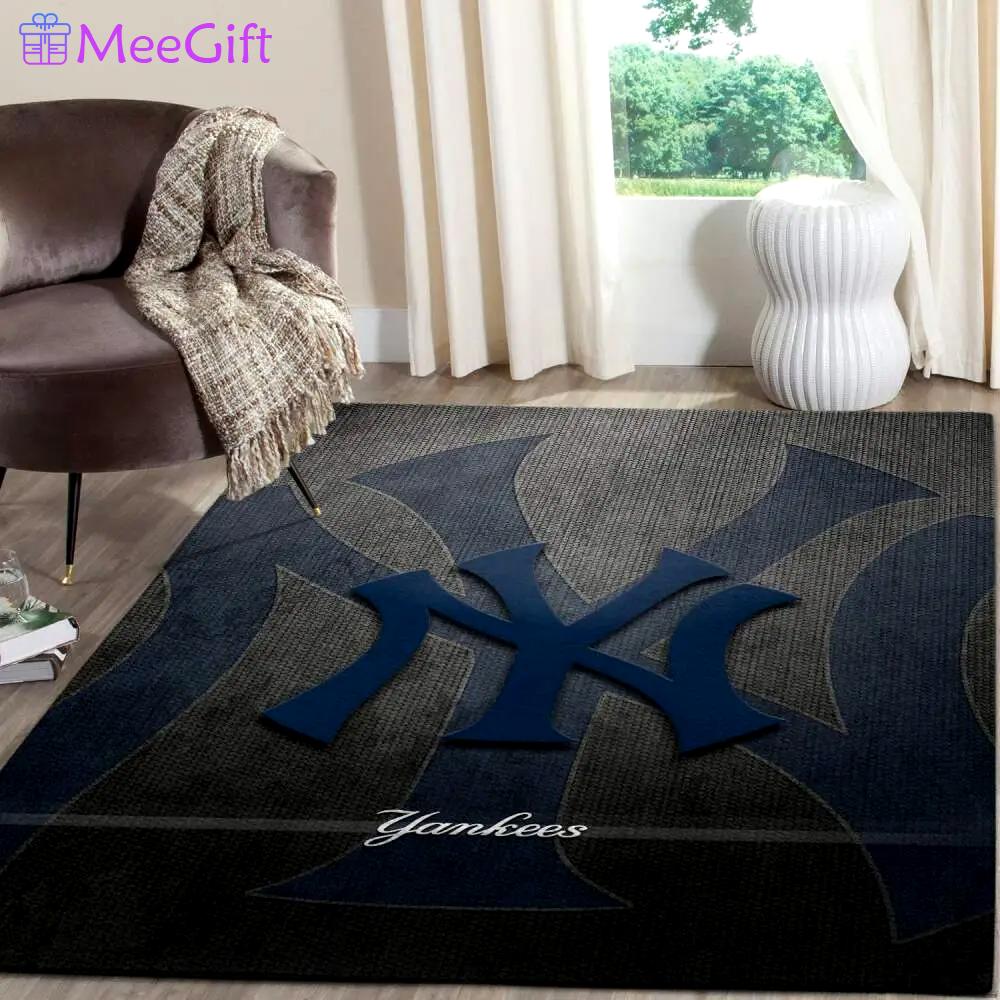 New york yankees area rug mlb baseball team logo carpet living room rugs v441 Rectangle Rug