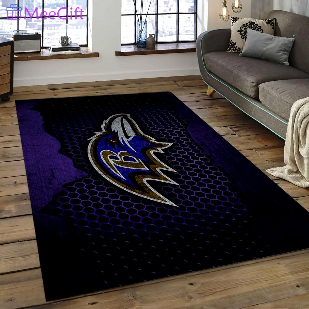 Nfl baltimore ravens nest football team logo rectangle area rug brv17 Rectangle Rug