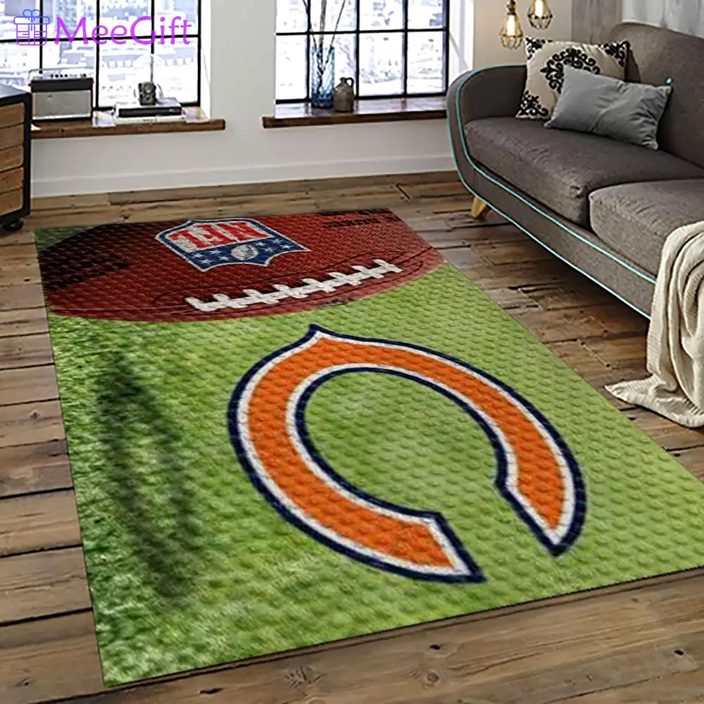 Nfl chicago bears football team logo sport carpet rectangle area rug for living room ccb01 Rectangle Rug