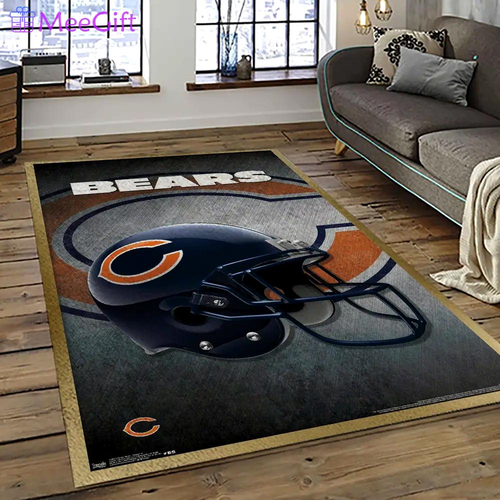 Nfl chicago bears football team logo sport carpet rectangle area rug for living room ccb24 Rectangle Rug
