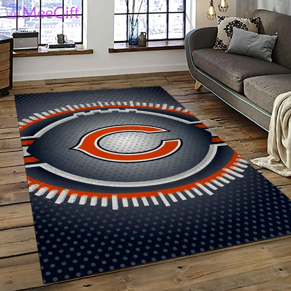Nfl chicago bears football team logo sport carpet rectangle area rug for living room ccb43 Rectangle Rug