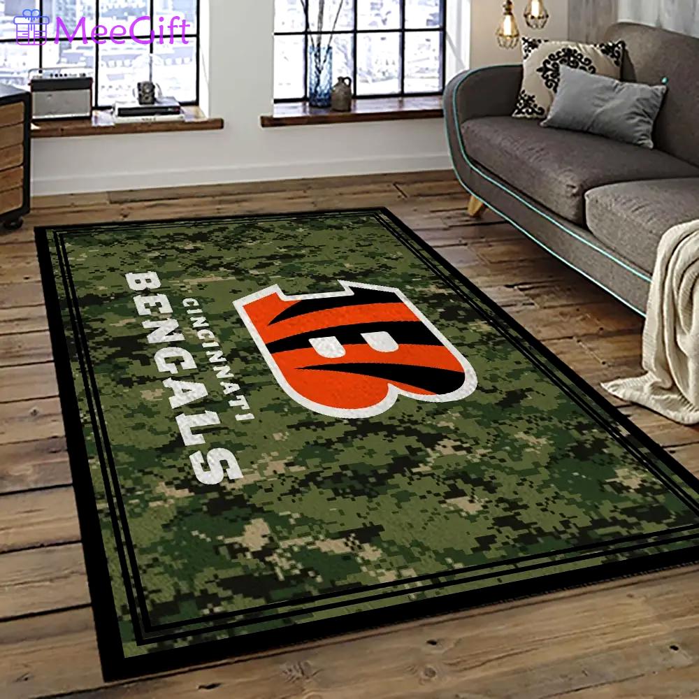 Nfl cincinnati bengals football team logo sport carpet area rug who dey nation gift for friends cnns1 Rectangle Rug