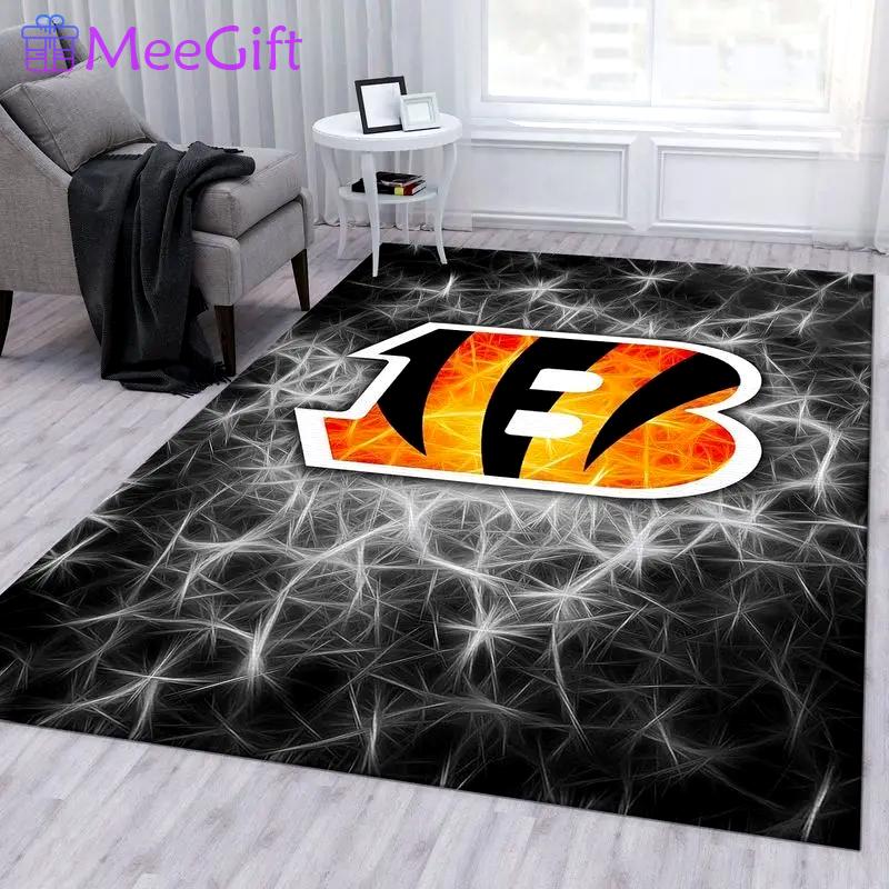 Nfl cincinnati bengals team area rug living room carpet home rug 13 Rectangle Rug